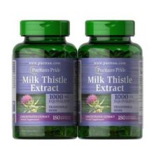 解酒/熬夜护肝，Puritan's Pride 普丽普莱 奶蓟提取物软胶囊1000mg*180粒*2瓶装173.06元包税包邮（86.53元/瓶）