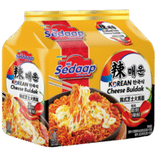 需首购：辉英喜达sedaap韩式芝士火鸡面拌面86g*5袋 进口4.84元包邮（需试用）
