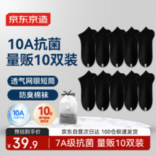 京东京造 短筒船袜 10双、黑105.5元（需领券，合35.17元/件）