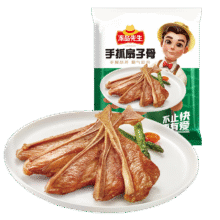 冻品先生 安井 手抓扇子骨 808g 1包 原切腌制猪肋骨 空气炸锅食材25.07元/件