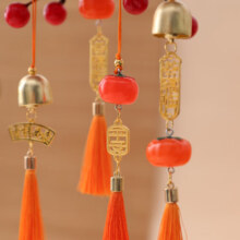 顺富美（SHUNFUMEI）风铃柿柿如意春节客厅玄关装饰精美柿子车载平安风铃柿柿如意挂件【随机款式】1.2元包邮（需领券）