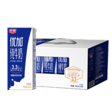临期清仓:光明牌优+纯牛奶 3.3克乳蛋白整箱250ml*12盒19.9元（1.65元/盒）