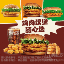 美团外卖 汉堡王 大堡口福鸡肉汉堡4件套兑换券  多店可用现价28.9元（原价62.5元）