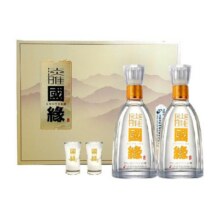 今世缘国缘淡雅礼盒500ml*2瓶42度浓香型白酒送礼宴请（送礼袋）220元 (券后省10)