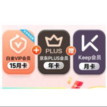 618：爱奇艺白金VIP会员15个月 支持电视端+京东PLUS年卡+KEEP月卡267.68元
