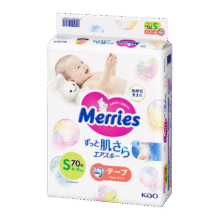 花王（Merries）妙而舒婴儿腰贴纸尿裤尿不湿 柔软透气S70片(4-8kg)日本进口三件175.43元（需凑单，合58.48元/件）