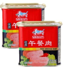 需首购：古龙 精选优质午餐肉340g*2罐 中华老字号11.85元包邮（需试用）