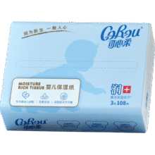 可心柔（COROU）V9云柔巾婴儿乳霜纸新生宝宝手口鼻适用面巾纸家庭装大包装108抽 3层 108抽*1包2.9元