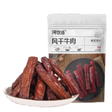 1号牧场 手撕风干牛肉干 香辣 300g 袋装 约6成风干 休闲零食 稍软101.25元（合20.25元/件）