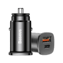 倍思（Baseus）车载充电器30W双口快充点烟器一拖二多协议快充多设备兼容 【U+C】方形30W适用苹果安卓20元