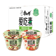 康师傅方便面 爱吃素 田园番茄+什锦蘑菇106g*12 泡面混合口味整箱 素食60.75元（需领券，合30.38元/件），历史新低
