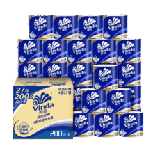 维达（Vinda）有芯卷纸 蓝色经典4层200克*27卷 高克重 卫生纸 卷筒纸纸巾 整箱98.3元（需领券、凑单，合49.15元/件）