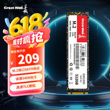 长城 GW1000系列 SATA M.2 固态硬盘 512GB187.06元