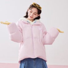 需plus会员：乐町 小奶油面包羽绒服女冬季新品A字短款甜美风轻薄保暖外套 粉色（现货） M181.8元