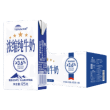 天润（terun）新疆浓缩纯牛奶 整箱常温早餐全脂牛乳牛奶盒装125g*20盒/提31.32元
