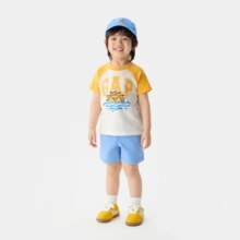 Gap男幼童2025夏季款logo撞色纯棉插肩短袖T恤儿童装美版78185970元+运费