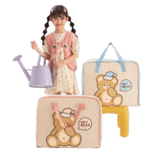 EACHY幼儿园被子收纳袋 草莓奶熊 S:45*18.5*35cm 【可装3斤】16.9元（需领券）
