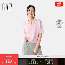 Gap 女装2025春季小熊刺绣polo翻领棉质短袖针织衫上衣72911485.46元