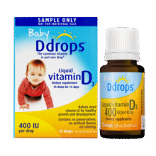 Ddrops滴卓思 婴儿维生素d3滴剂 400iu 15滴 0.5ml体验装9.9元