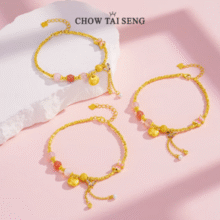 CHOW TAI SENG 周大生 莲华净·应福碎银子新中式S925纯银手链￥179.00
