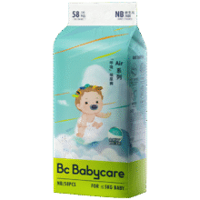 50元/件 ：bc babycare纸尿裤Air呼吸超薄夏日透气日用婴幼儿尿不湿弱酸亲肤不闷屁屁 【纸尿裤】新生儿NB码58片/包100元（需领券+plus权益，合50元/件）