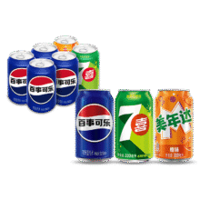 百事可乐 Pepsi 碳酸汽水饮料经典罐整箱 百事出品 新老包装随机发货 【经典罐】百七美组合330ml*6罐6.87元