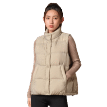 京东PLUS:坦博尔羽绒马甲轻压短款休闲立领背心羽绒服女外套TD236006 奶茶棕 L (170)150.1元（需领券）