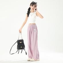 迪士尼 儿童裤子女童防蚊裤薄款阔腿裤朱迪兔休闲运动裤49.9元