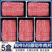 澳洲进口和牛M9腹部肉雪花牛肉片200g*5盒23.6元