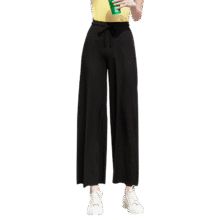 浪莎阔腿裤女 休闲直筒九分高腰女裤垂感 米白  1件 XL码14.95元（需领券）