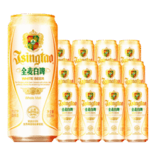青岛啤酒全麦白啤11度  德式小麦白啤酒 艾尔啤酒 500mL 12罐60.62元