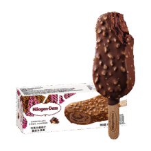 哈根达斯（Haagen-Dazs）巧克力扁桃仁味脆皮条冰淇淋64g/支 雪糕买5根，单价18.57元
