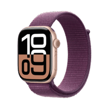 Apple Watch Series 10 智能手表46毫米玫瑰金色铝金属表壳梅子色回环式运动表带【GPS款】MX2C3CH/B1830.8元