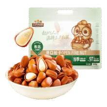 京东百亿补贴，PLUS会员:三只松鼠 东北松子500g29.5元（返10元超市卡）