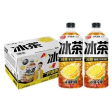 元气森林冰茶900ml大瓶装冰红茶绿茶减糖冰爆柠檬茶解腻饮料整箱6元