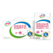 伊利 脱脂纯牛奶250ml*24盒*2件89.8元（合44.9元/件）