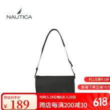 NAUTICA 斜挎单肩包大容量多功能百搭时尚男士休闲旅行通勤邮差背包 黑色券后131.55元