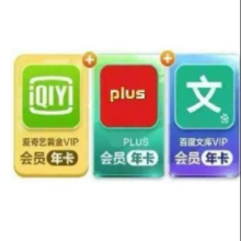 爱奇艺黄金会员年卡+plus会员年卡+百度文库VIP年卡145元