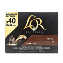 PLUS会员：L'OR 黑咖啡胶囊 强度9- 馥莎 5g*40粒18.91元（需领券）