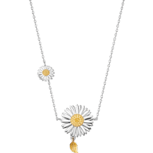 DAISY BEAUTY项链女银锁骨链小雏菊时尚简约毛衣链耳扣套装生日七夕礼物 双层雏菊花瓣项链329元