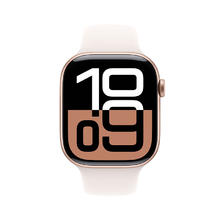 苹果 Apple Watch Series 10 智能手表 GPS款 46mm 玫瑰金色 淡桃粉色橡胶表带 M/L1621.66元
