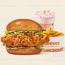 Popeyes 厚堡奶昔能量补给单人3件套（券）兑换券原价59元，现价29.9