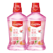 百亿补贴：高露洁（Colgate）漱口水口气清新便携一次性无酒精含氟口腔细菌清洁口腔牙渍 500ml*2瓶 【鲜果薄荷】26.6元