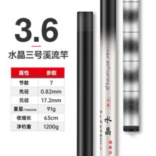 光威（GW）鱼竿水晶三号超硬超轻碳素携带方便渔具鱼竿钓鱼竿垂钓鱼杆钓鱼 3.6米70.2元