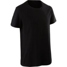 迪卡侬（DECATHLON） 运动t恤男纯色圆领打底棉秋跑步健身短袖GYPML Sportee 100 黑色 M39.9元 (券后省60)