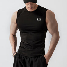 安德玛（Under Armour）运动背心男 Armour Comp健身训练透气无袖T恤 黑色 M139元