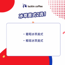 瑞幸咖啡 冰萃美式2选1 大杯 15天有效 限自提 luckin coffee9.9元（需领券）
