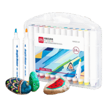 得力（deli）儿童24色丙烯马克笔彩笔绘画男孩女孩  玩具生日礼物27.8元 (券后省30,月销1000+)