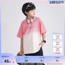 渐变粉索罗娜冰感宽松短袖T恤潮36.3元