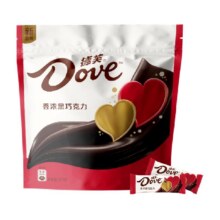 德芙香浓黑巧克力500g*1袋喜糖31.65元+8元返卡+258淘金币